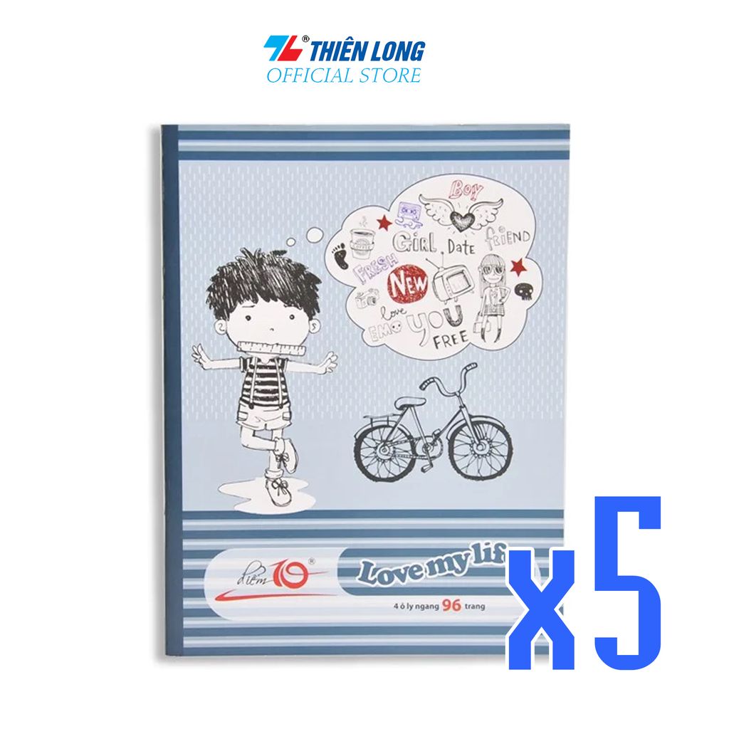 [Combo 5 cuốn] Tập học sinh 96 trang Điểm 10 TP-NB048  (hình ngẫu nhiên)