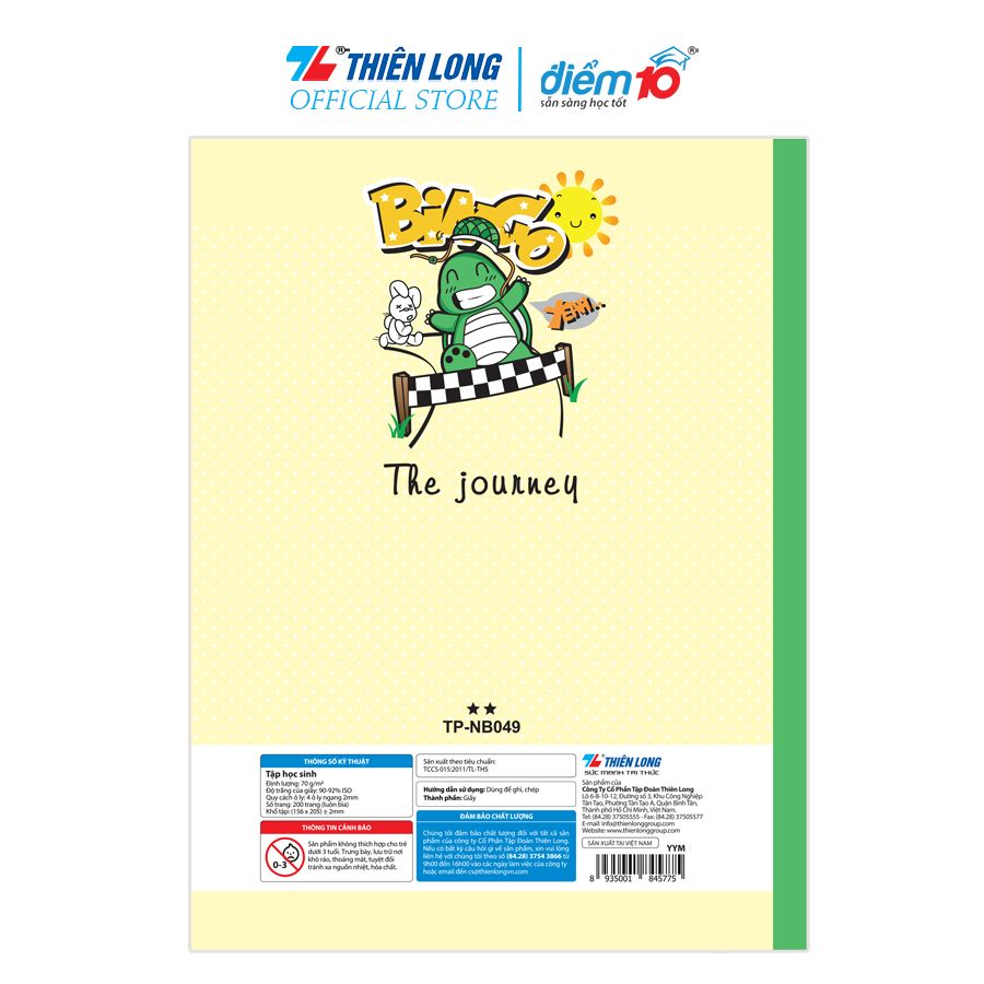 Combo 5 Tập học sinh 200 trang 4 ô ly ngang Điểm 10 TP-NB049 (hình ngẫu nhiên)