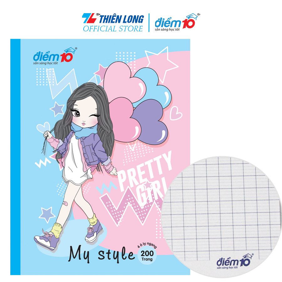 Combo 5 Tập học sinh 200 trang 4 ô ly ngang Điểm 10 TP-NB049 (hình ngẫu nhiên)