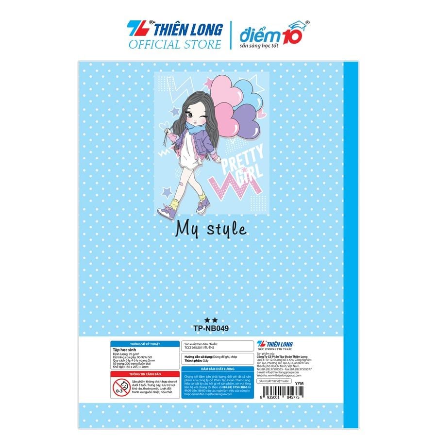 Combo 5 Tập học sinh 200 trang 4 ô ly ngang Điểm 10 TP-NB049 (hình ngẫu nhiên)