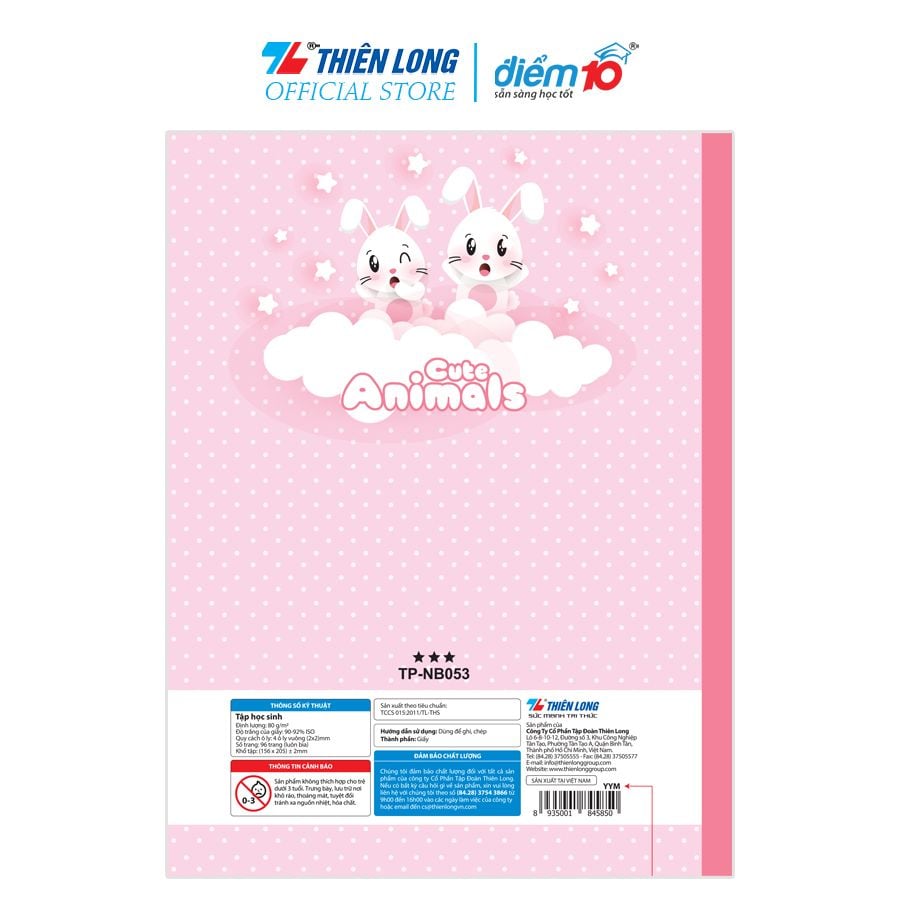 Combo 10 Tập học sinh 96 trang Điểm 10 TP-NB053 (hình ngẫu nhiên)