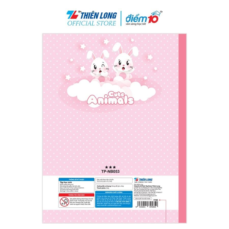 Combo 10 Tập học sinh 96 trang Điểm 10 TP-NB053 (hình ngẫu nhiên)