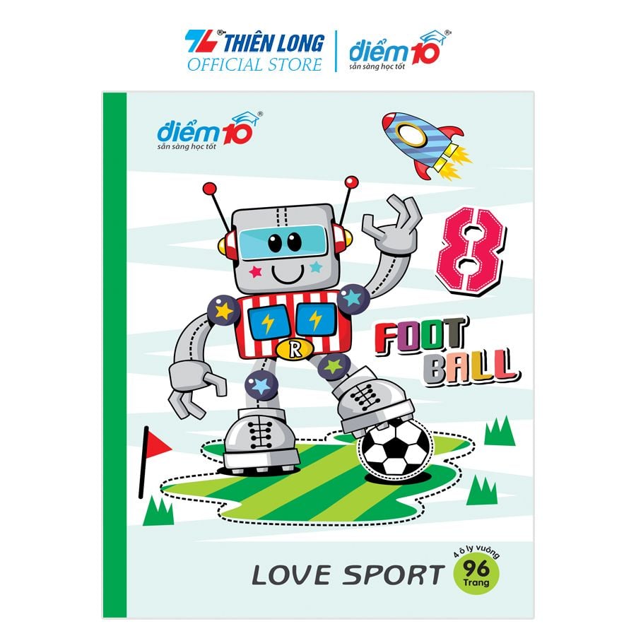 Combo 5 Tập học sinh 96 trang 4 ô ly vuông 100 gsm Điểm 10 TP-NB061 (hình ngẫu nhiên)