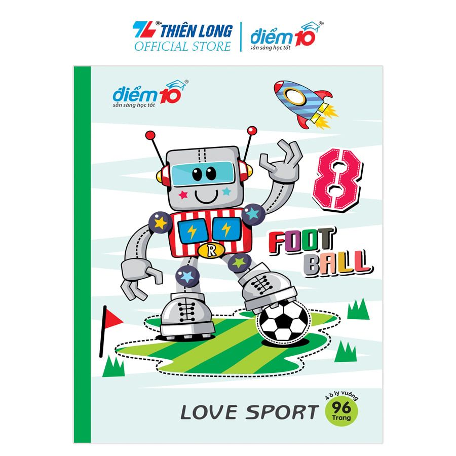 Combo 5 Tập học sinh 96 trang 4 ô ly vuông 100 gsm Điểm 10 TP-NB061 (hình ngẫu nhiên)