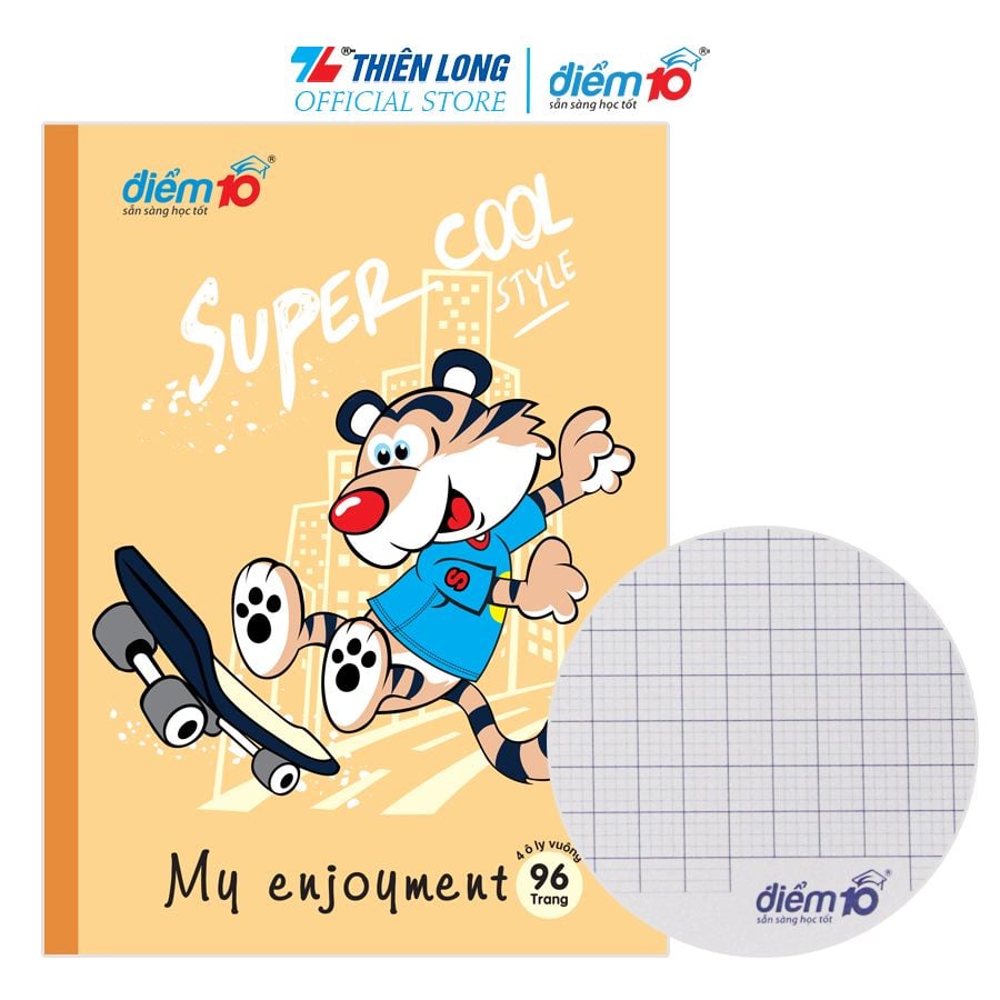 Combo 5 Tập học sinh 96 trang 4 ô ly vuông 100 gsm Điểm 10 TP-NB061 (hình ngẫu nhiên)