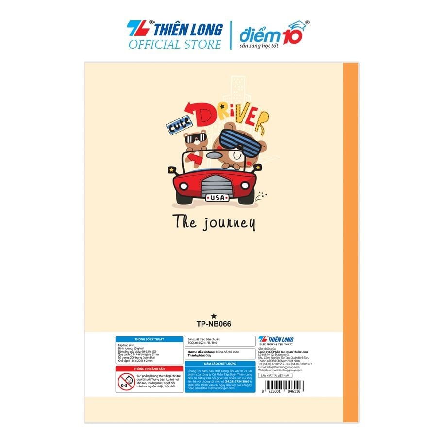 Tập học sinh 200 trang 4 ô ly ngang 60 gsm Điểm 10 TP-NB066 (hình ngẫu nhiên)