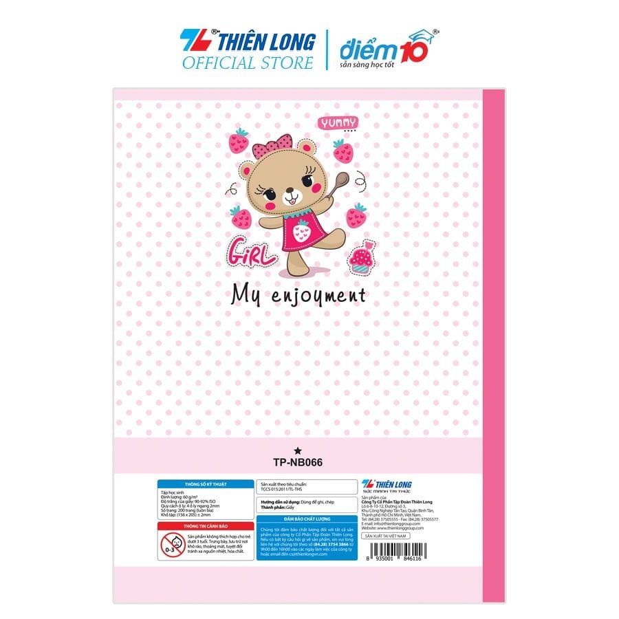 Tập học sinh 200 trang 4 ô ly ngang 60 gsm Điểm 10 TP-NB066 (hình ngẫu nhiên)