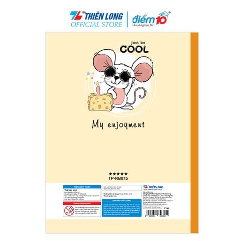 Tập học sinh 96 trang 5 ô ly vuông 100 gsm Điểm 10 TP-NB075 (hình ngẫu nhiên)