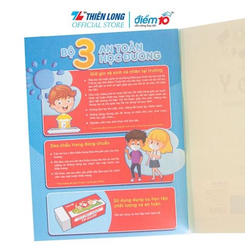 Tập học sinh 96 trang 5 ô ly vuông 100 gsm Điểm 10 TP-NB075 (hình ngẫu nhiên)