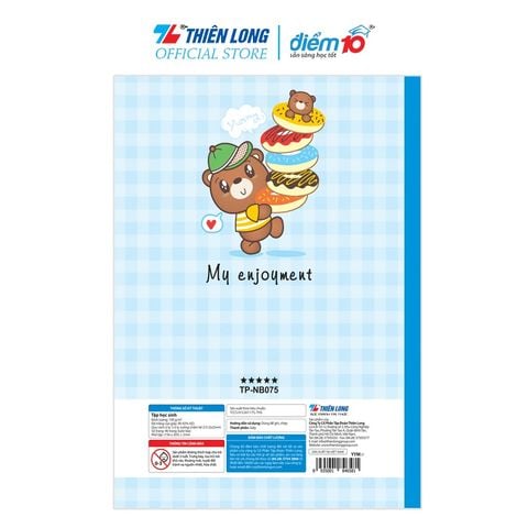 Tập học sinh 96 trang 5 ô ly vuông 100 gsm Điểm 10 TP-NB075 (hình ngẫu nhiên)