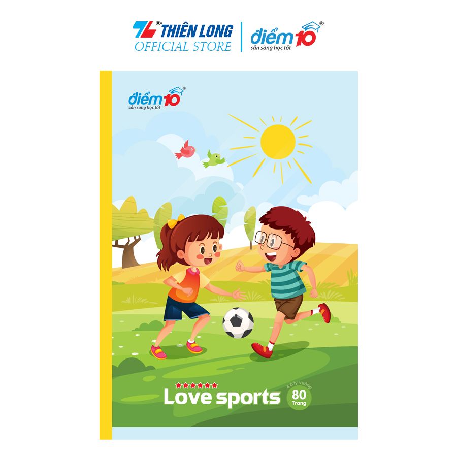 Tập học sinh 80 trang 4 ô ly vuông 100 gsm Điểm 10 TP-NB076 (hình ngẫu nhiên)