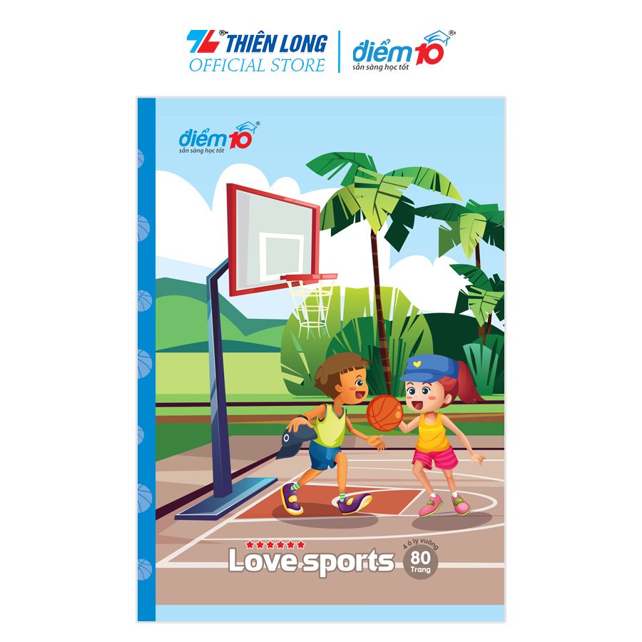 Tập học sinh 80 trang 4 ô ly vuông 100 gsm Điểm 10 TP-NB076 (hình ngẫu nhiên)