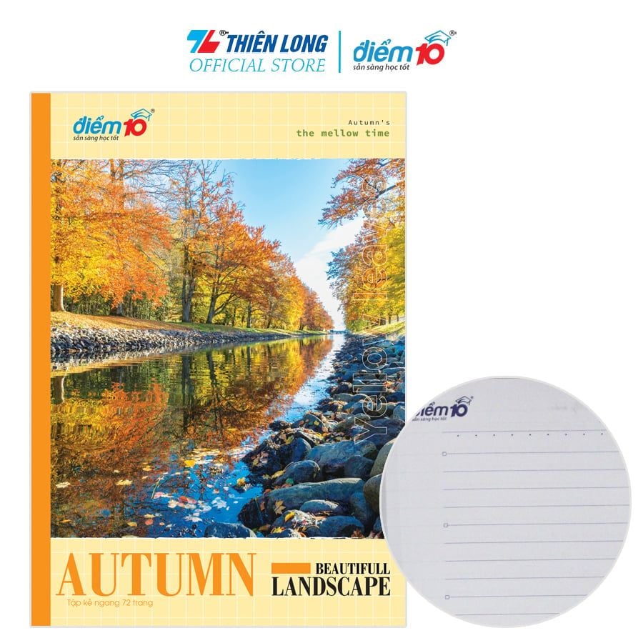 Tập học sinh 72 trang dòng kẻ ngang 60 gsm Điểm 10  TP-NB081 (hình ngẫu nhiên)