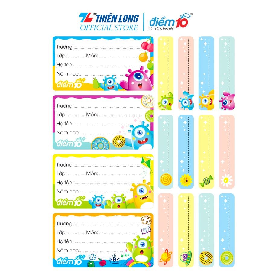 Nhãn vở Thiên Long Điểm 10 TP-NBL006