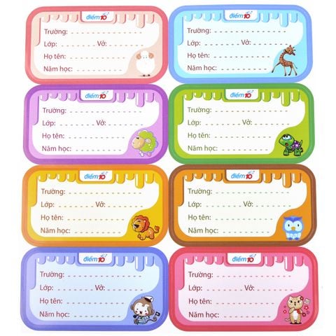 Nhãn vở Điểm 10 TP-NBL03 (8 cái/ tờ)