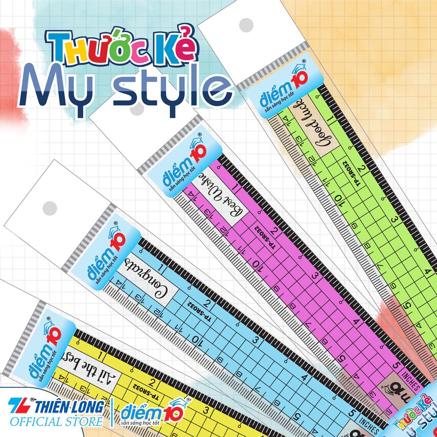 Thước thẳng Thiên Long Điểm 10 TP-SR032 15cm