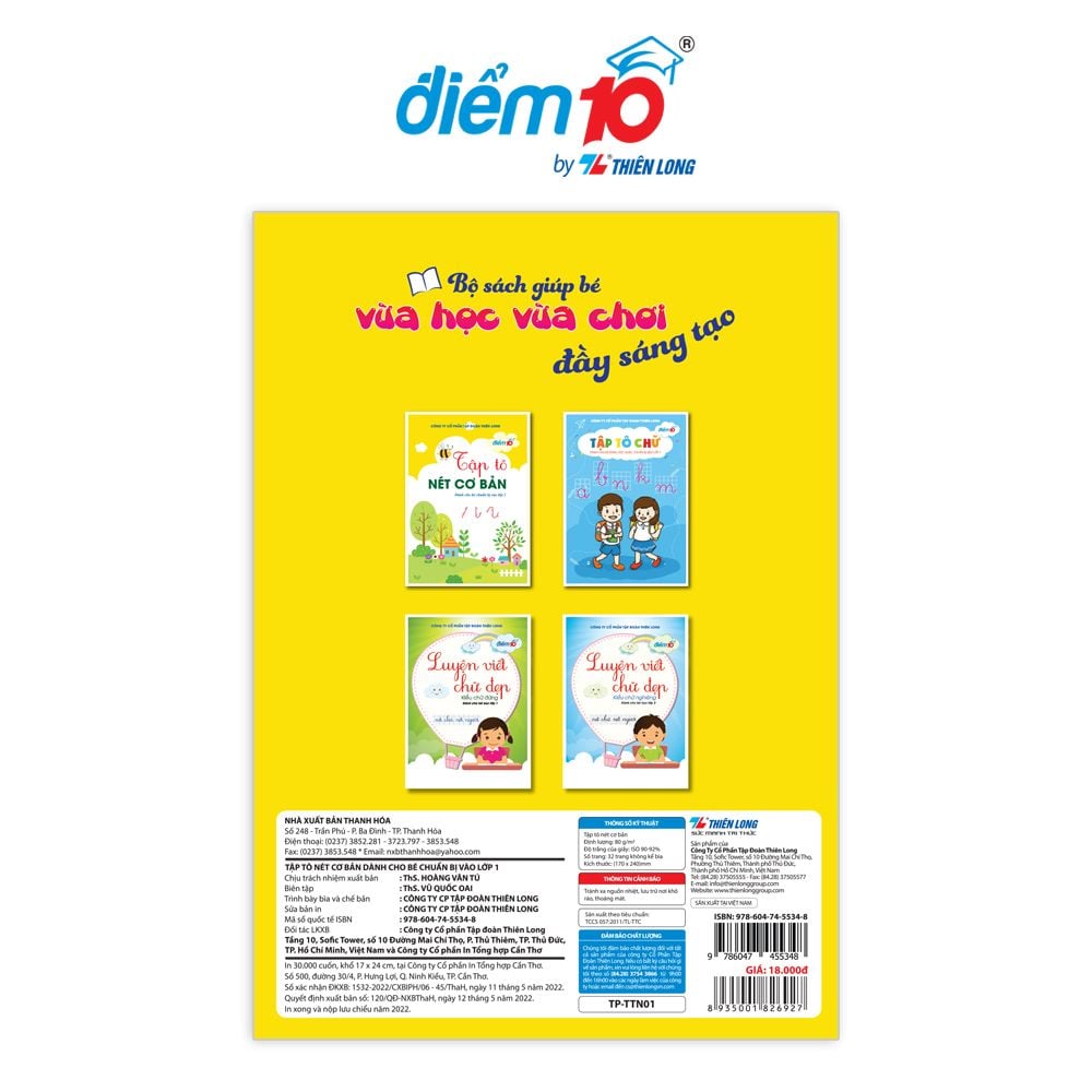 Tập tô nét Thiên Long Điểm 10 TP-TTN01