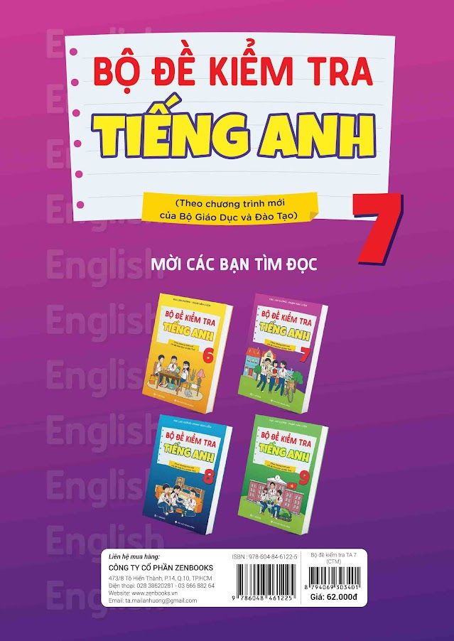 Bộ đề kiểm tra tiếng Anh 7 (Theo chương trình mới của Bộ GD&ĐT)