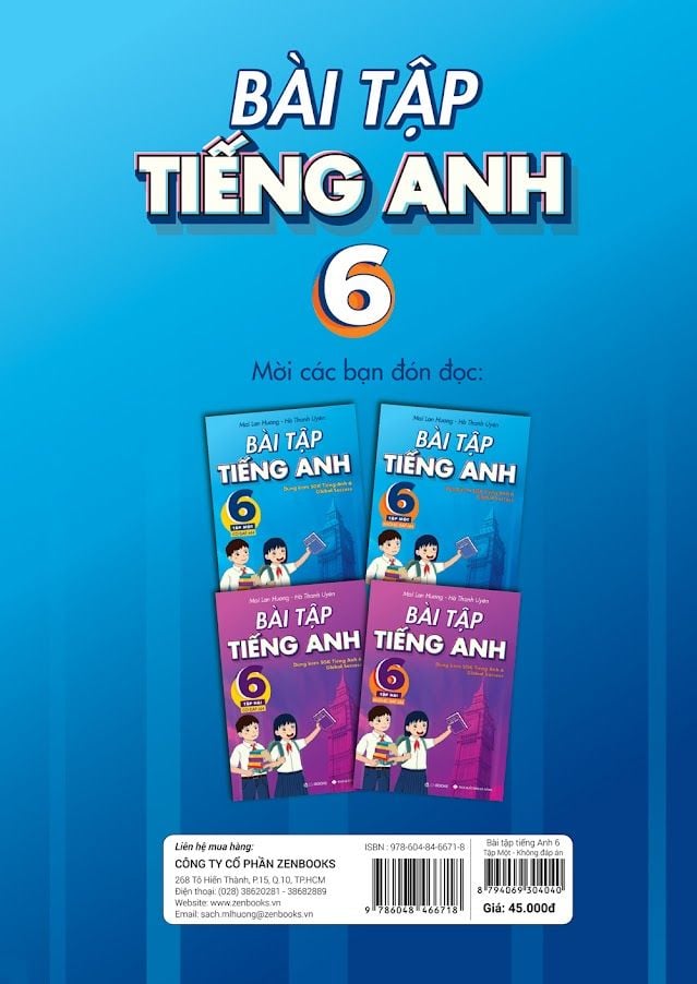 Bài tập tiếng Anh Lớp 6 - Tập 1 - Không đáp án (Dùng kèm SGK Global Success)