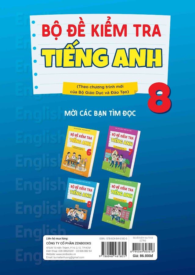 Bộ đề kiểm tra tiếng Anh 8 (Theo chương trình mới của Bộ GD&ĐT)