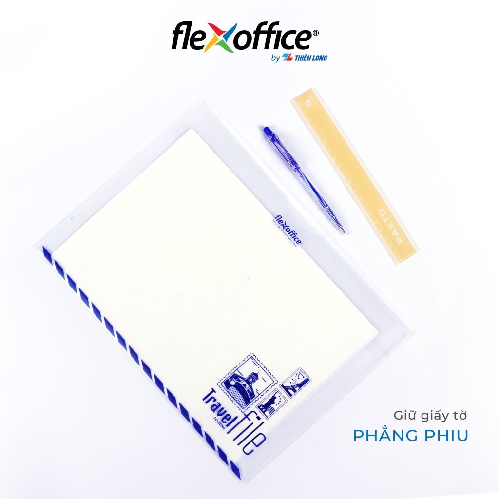 Bìa bao thư A4 Travel File Thiên Long Flexoffice lưu trữ 100 tờ A4