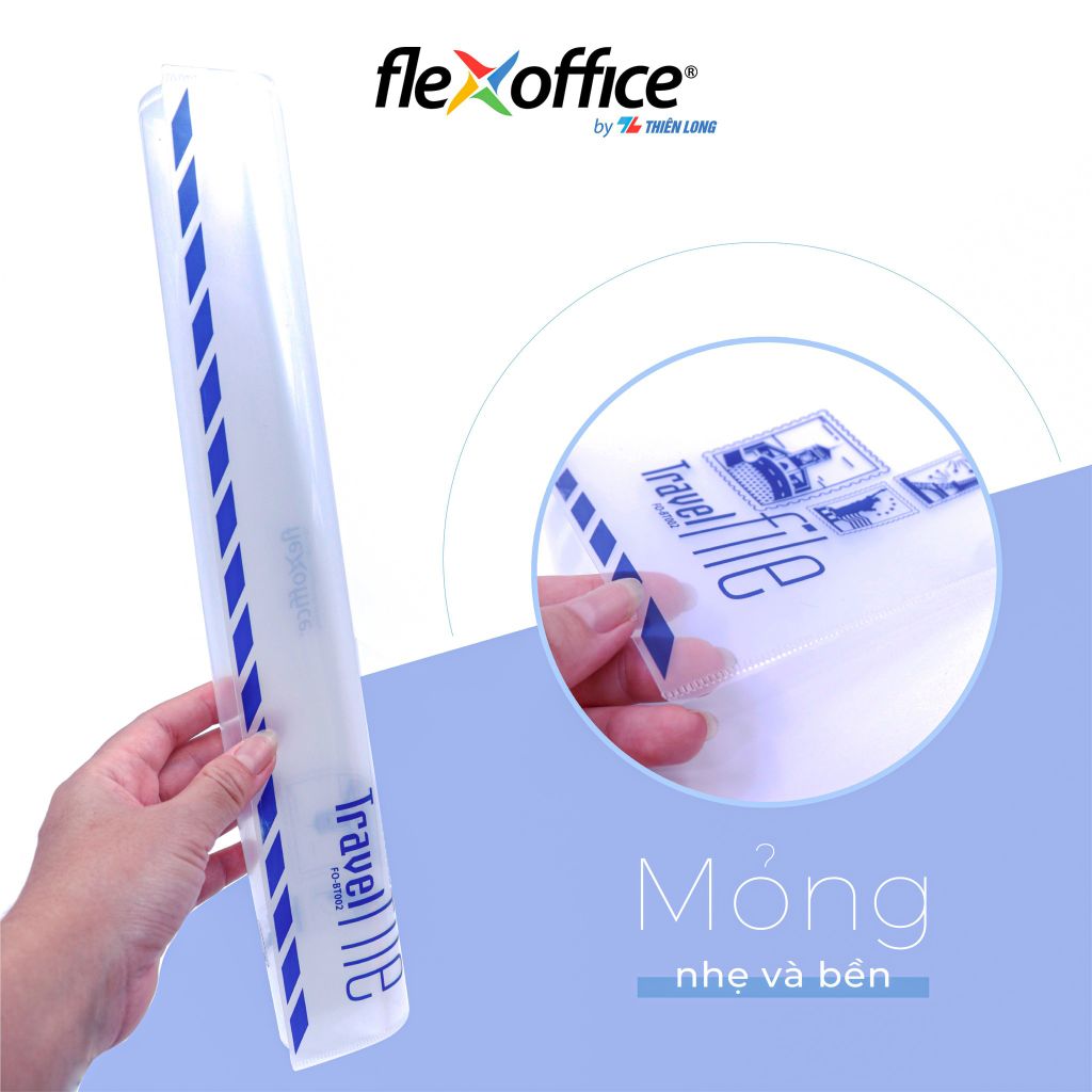 Bìa bao thư A4 Travel File Thiên Long Flexoffice lưu trữ 100 tờ A4