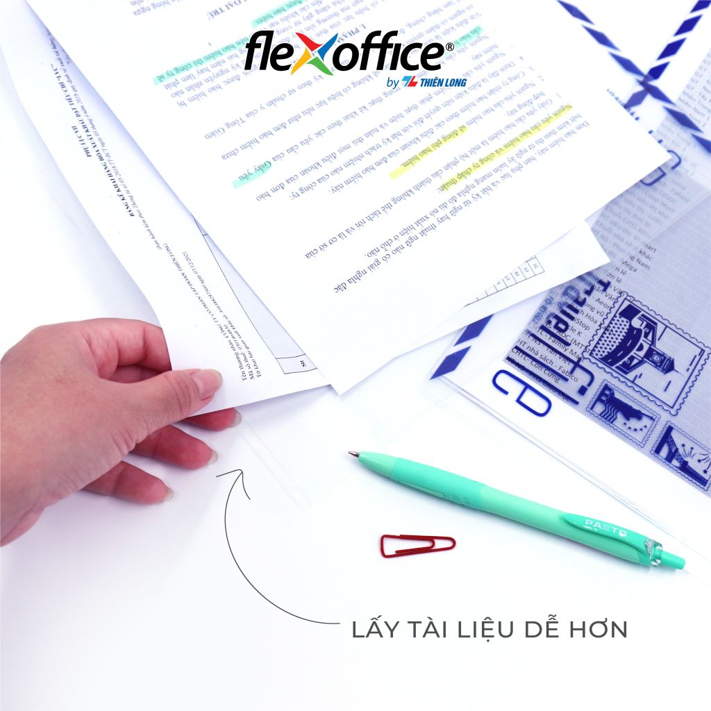 Bìa bao thư A4 Travel File Thiên Long Flexoffice lưu trữ 100 tờ A4