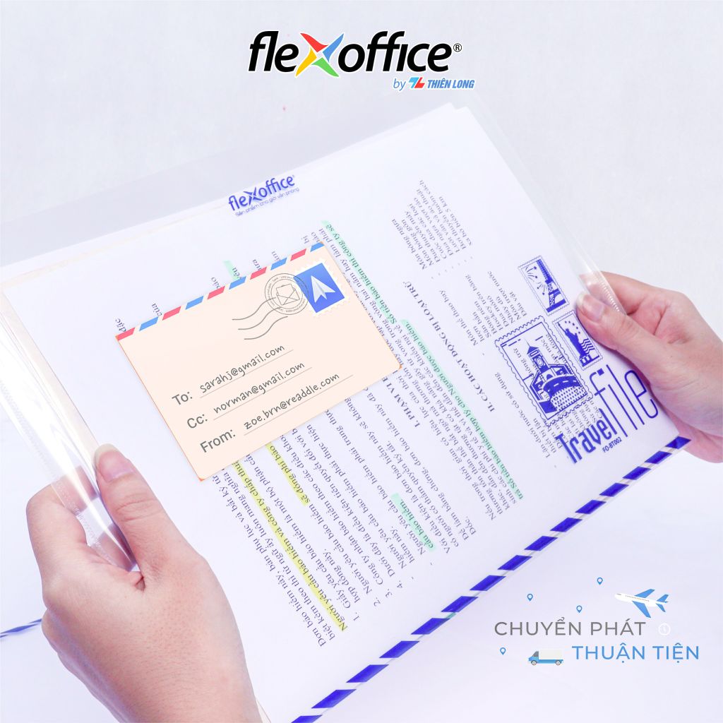 Bìa bao thư A4 Travel File Thiên Long Flexoffice lưu trữ 100 tờ A4