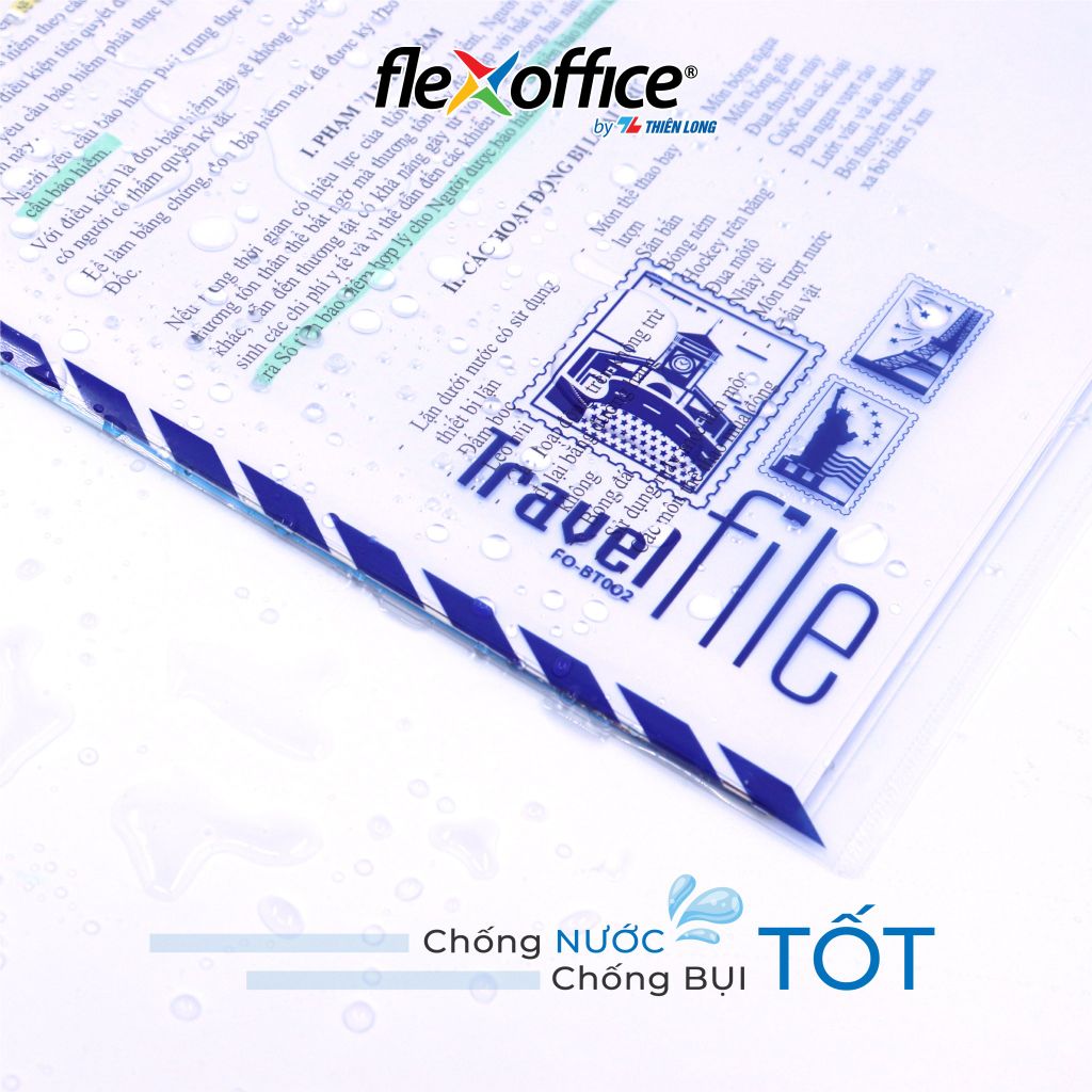 Bìa bao thư A4 Travel File Thiên Long Flexoffice lưu trữ 100 tờ A4
