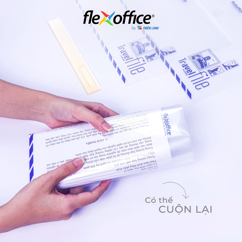 Bìa bao thư A4 Travel File Thiên Long Flexoffice lưu trữ 100 tờ A4