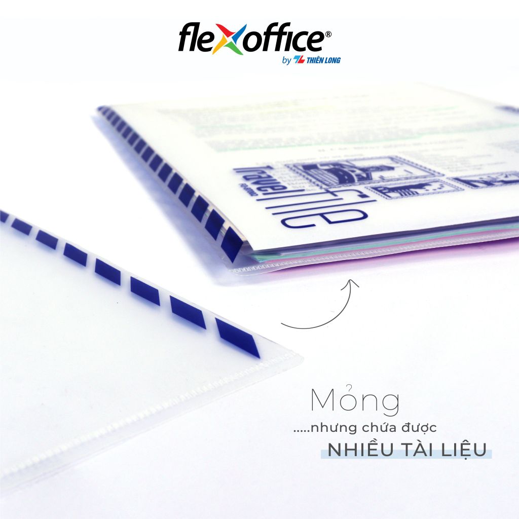 Bìa bao thư A4 Travel File Thiên Long Flexoffice lưu trữ 100 tờ A4