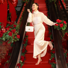  Túi Xách Gosto Grace G Da Thật Nữ Màu Trắng GBSW01100TRG 