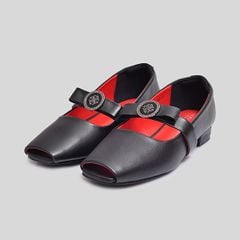  Giày Búp Bê Gosto Da Thật Nữ Màu Đen GFW019588DEN 