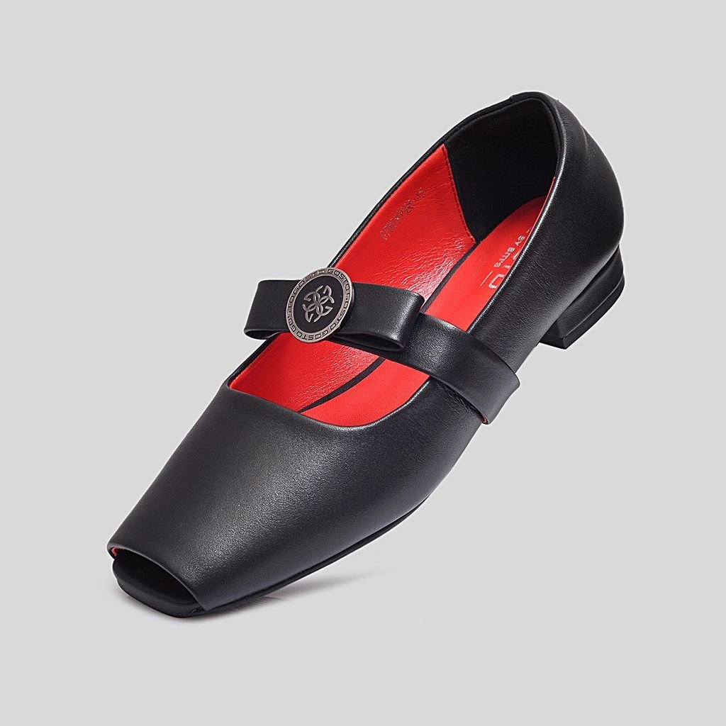  Giày Búp Bê Gosto Da Thật Nữ Màu Đen GFW019588DEN 