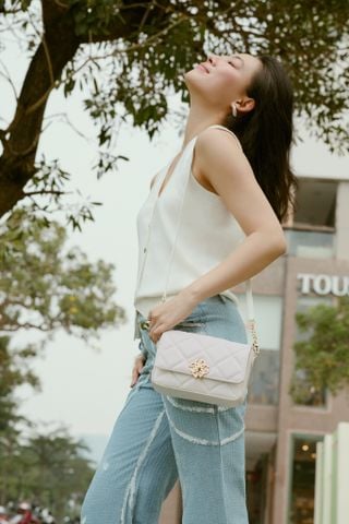  Túi Xách Gosto Grace G Da Thật Nữ Màu Trắng GBSW01100TRG 