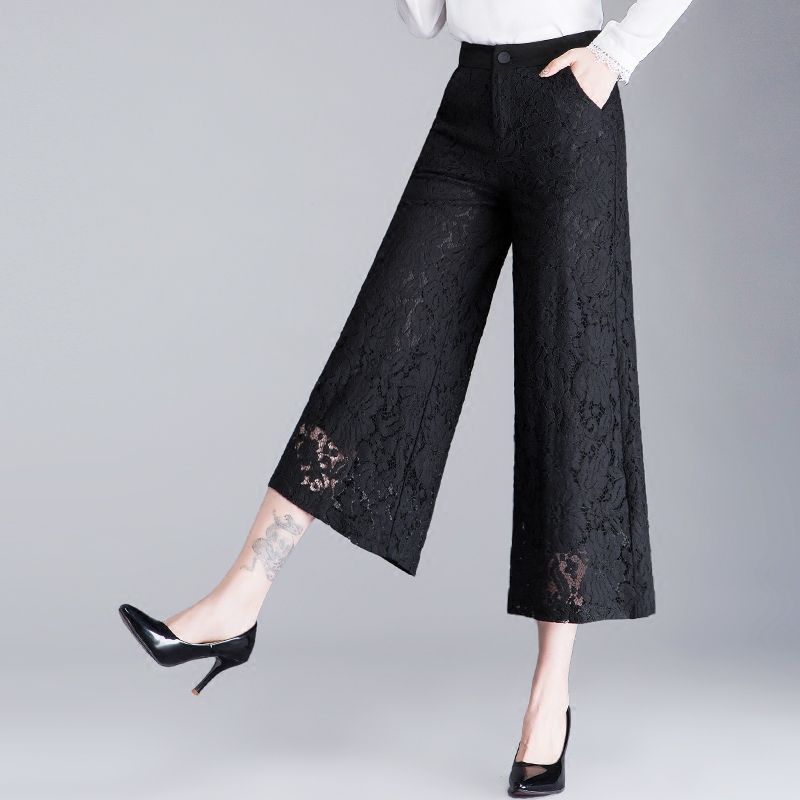 Quần Culottes Phối Ren Hoa 4913