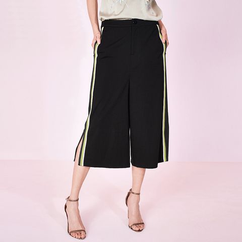  Quần Tây Ống Rộng Culottes Kẻ Viền 5037 