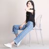 Quần Ống Rộng Culottes Jean Mềm Lưng Cao 5273