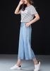 Quần Ống Rộng Culottes Jean Mềm 5282