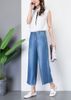 Quần Ống Rộng Culottes Jean Mềm Lưng Cao 5286