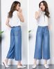 Quần Ống Rộng Culottes Jean Mềm Lưng Cao 5286