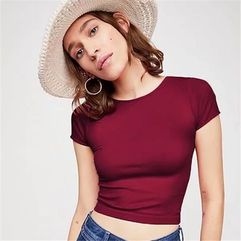  Áo T-Shirt Crop-Top Trơn Ôm Body 5407 