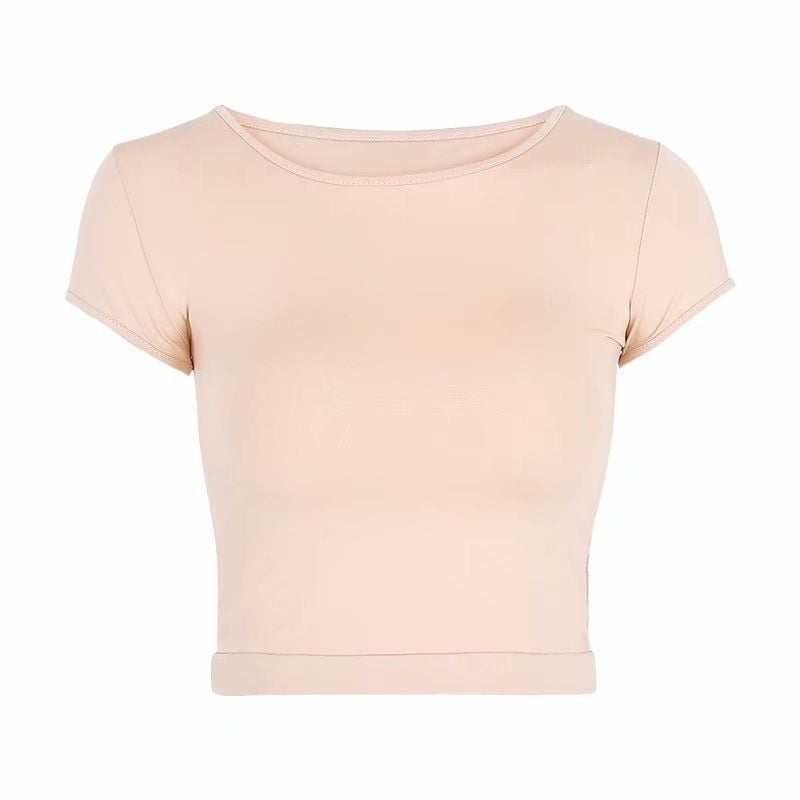 Áo T-Shirt Crop-Top Trơn Ôm Body 5407