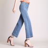 Quần Ống Rộng Culottes Jean Mềm Lưng Cao 5410