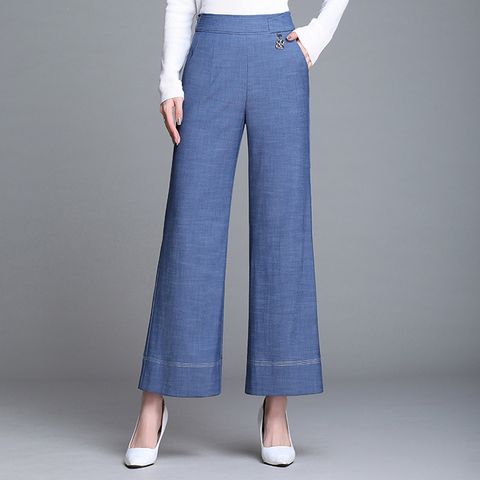  Quần Ống Rộng Culottes Jean Mềm Lưng Cao 5551 