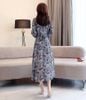 Đầm Maxi Xòe Chiết Eo In Hoa 5556