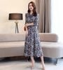 Đầm Maxi Xòe Chiết Eo In Hoa 5556