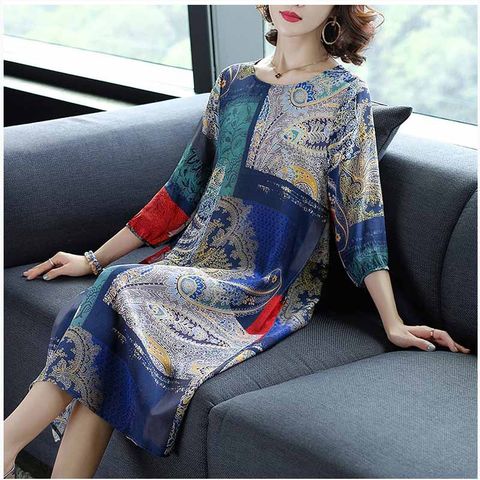  Đầm Maxi Suông In Họa Tiết 5577 