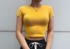 Áo Thun Crop-Top Trơn Thể Thao 5805