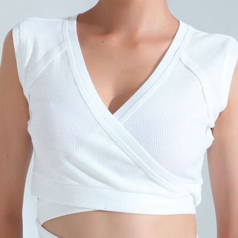  Áo Crop-Top Trơn Thể Thao 5866 